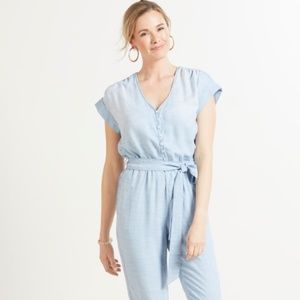 Cloth & Stone Cap Sleeve Jumpsuit w/ removable wait tie (XS)